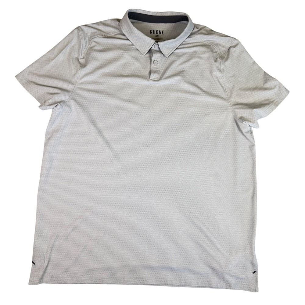 Rhone Commuter Polo Shirt Mens XXL Gray Diamond Short Sleeve Golf Performance - Picture 2 of 8
